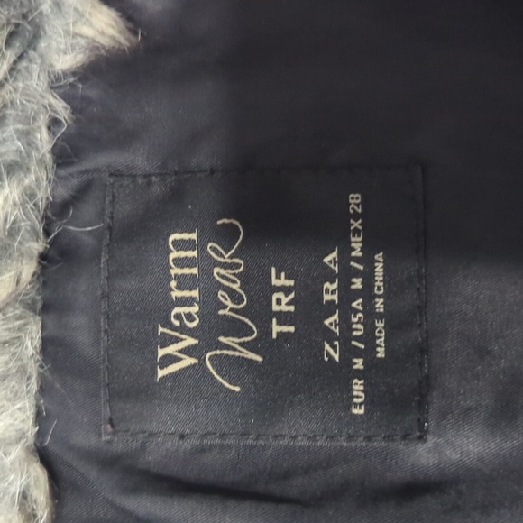 ZARA Warm Wear TRF Women's Vest Faux Fur Brown Grey Layering Sleeveless Medium - Picture 3 of 14